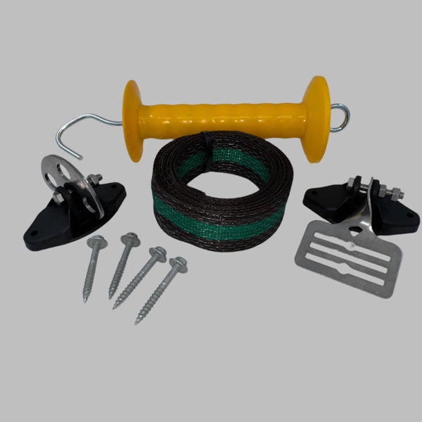Electric Fence Gate Kit - 5.0m x 40mm wide polytape-various tape & handle colour combinations
