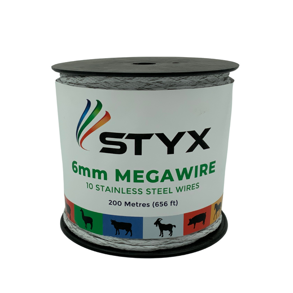 Styx Megawire White - 6mm, 10 Stainless Steel Wires, 200m (656 ft)