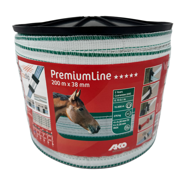 AKO Premium Line Tape - 38mm White Green, 200m
