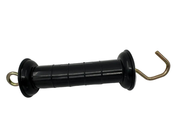 Electric Fence Gate Handle - Black, Spring - Limited with Hook