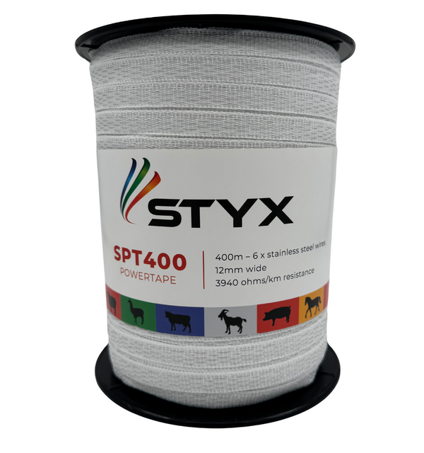 Styx SPT400 Powertape - 12mm, 6 Stainless Steel Wires, 400m (1312 ft)