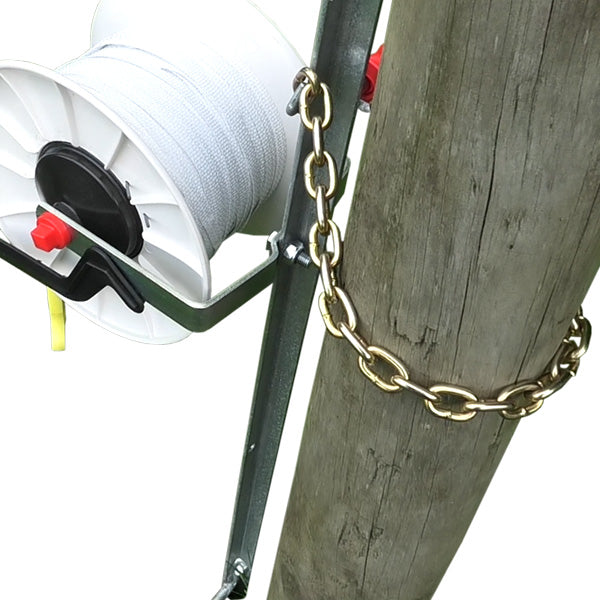 Temporary Electric Fence – Reel Mounting Post on the fence