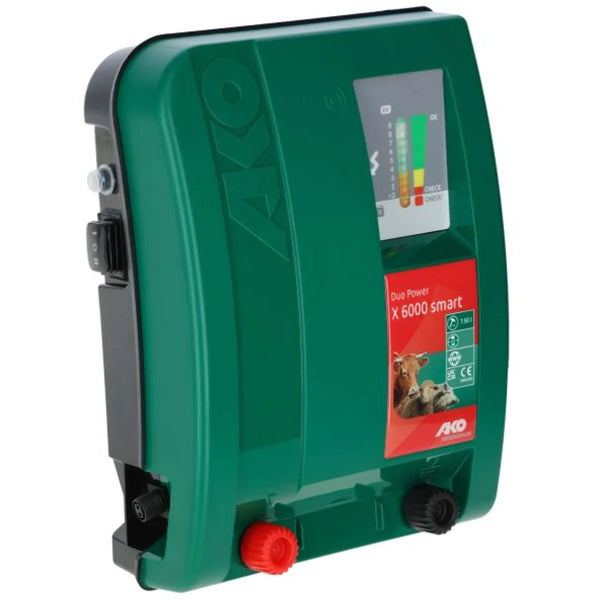 AKO -Duo Power X 6000 smart -12/230V solar/mains fence device, 5 joule output