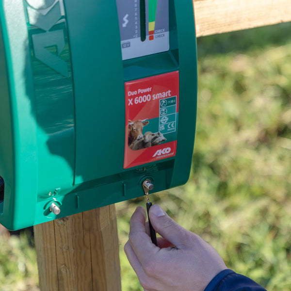 AKO -Duo Power X 6000 smart -12/230V solar/mains fence device, 5 joule output
