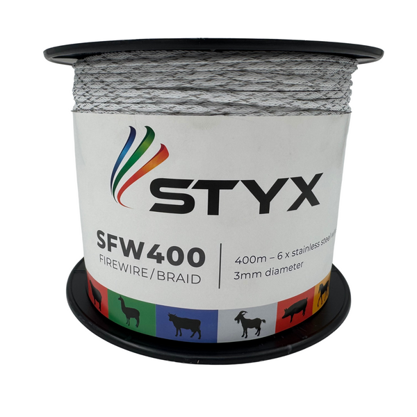 Styx SFW400 Firewire Braid - 3mm, 6 Stainless Steel Wires, White, 400m (1312ft)